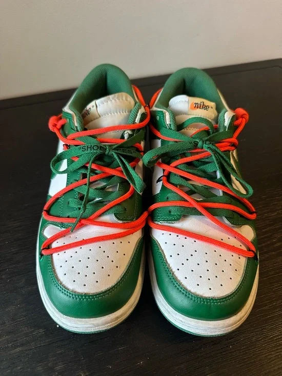 Off-White x Nike Dunk Low 'Pine Green' Size 11 - Picture 4 of 12